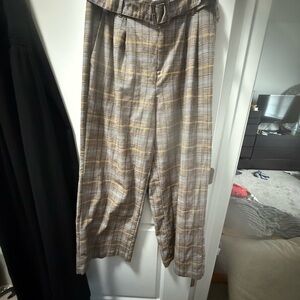 Women's Plaid Pants - Gray, brown,and Yellow